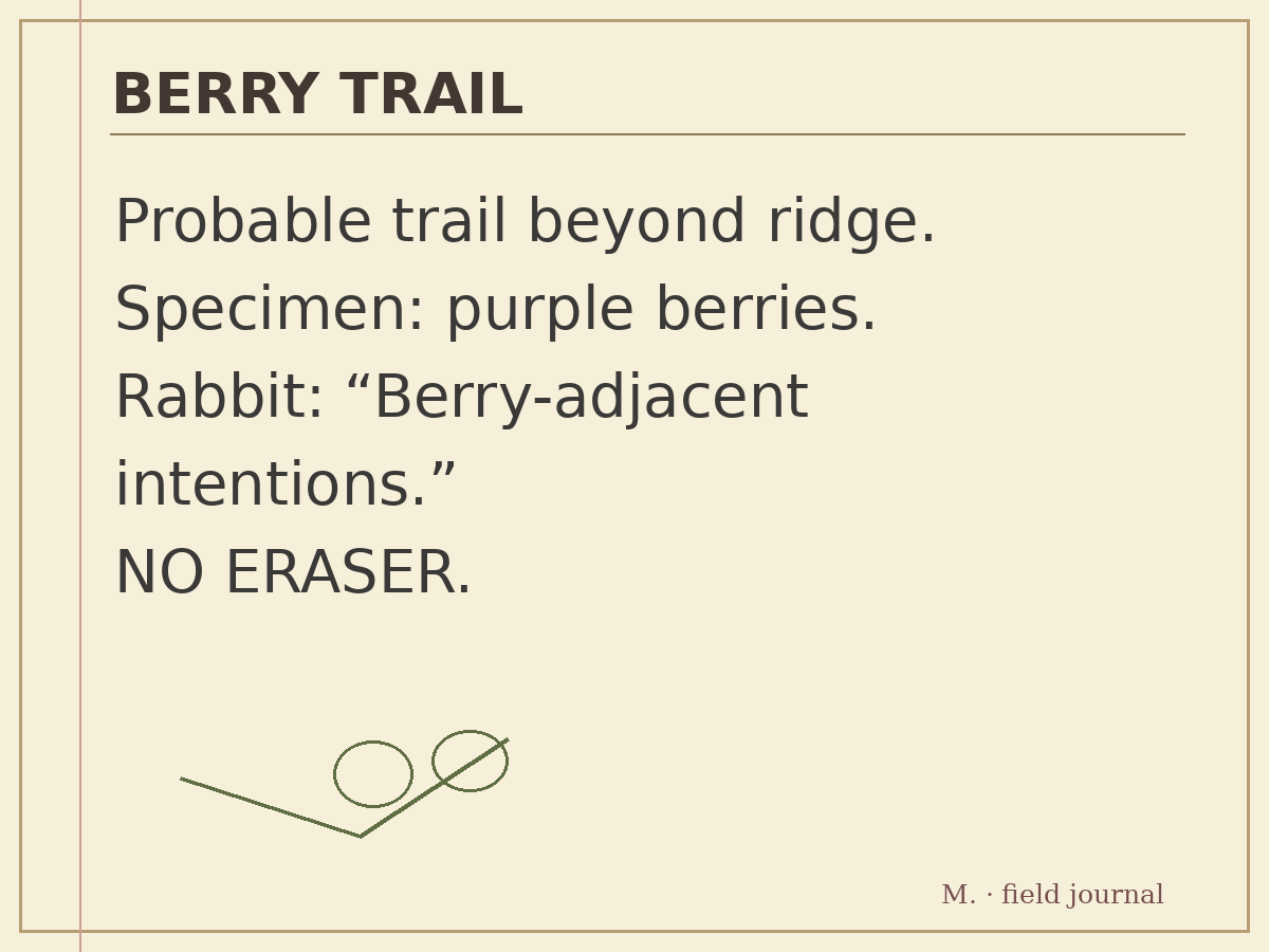 Monty's precise field document: berry