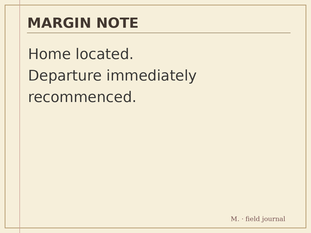 Monty's precise field document: ending