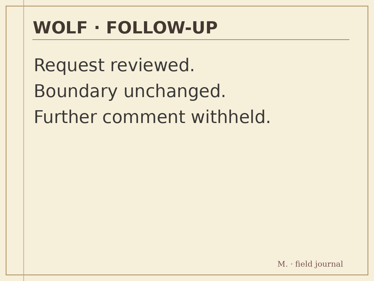 Monty's precise field document: literary followup