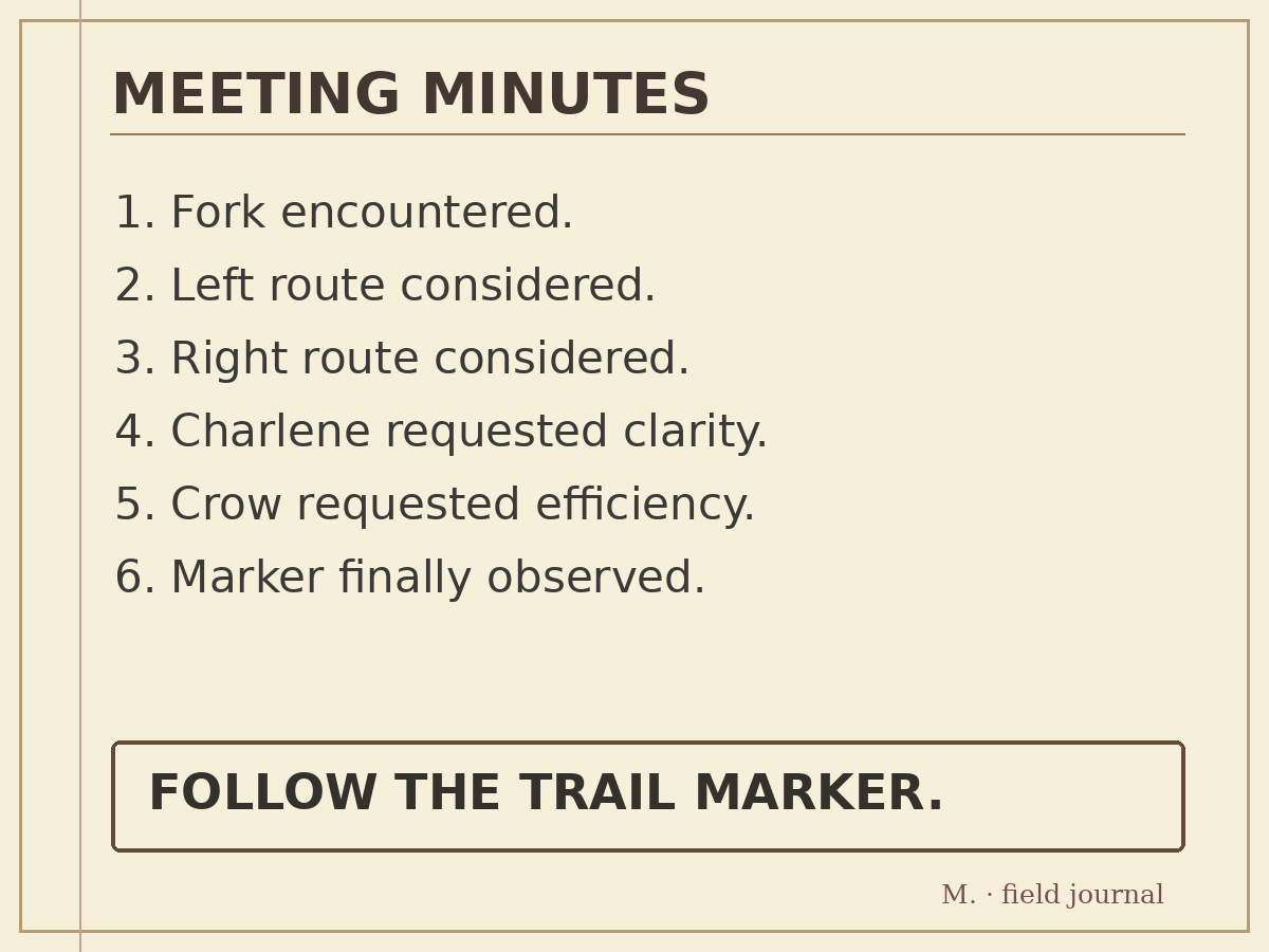 Monty's precise field document: meeting