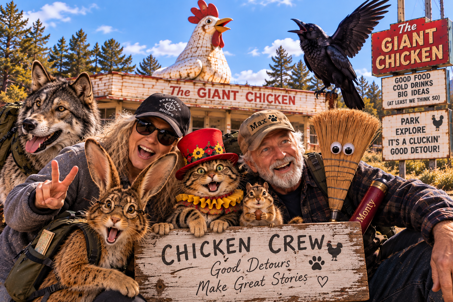The imperfect Chicken Crew group photograph